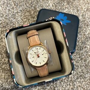 Fossil Women's Watch with Rose Gold and Tan Strap